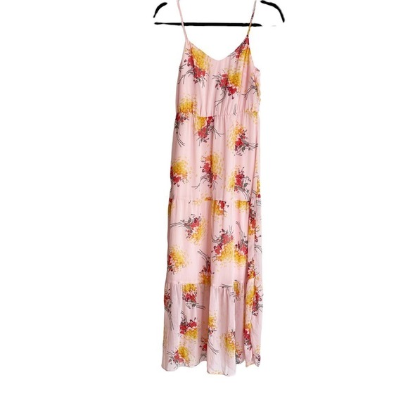 J. Crew Pink Sunburst Mercantile Tiered Bouquet Floral Maxi Short Casual Dress 2 - Picture 10 of 15
